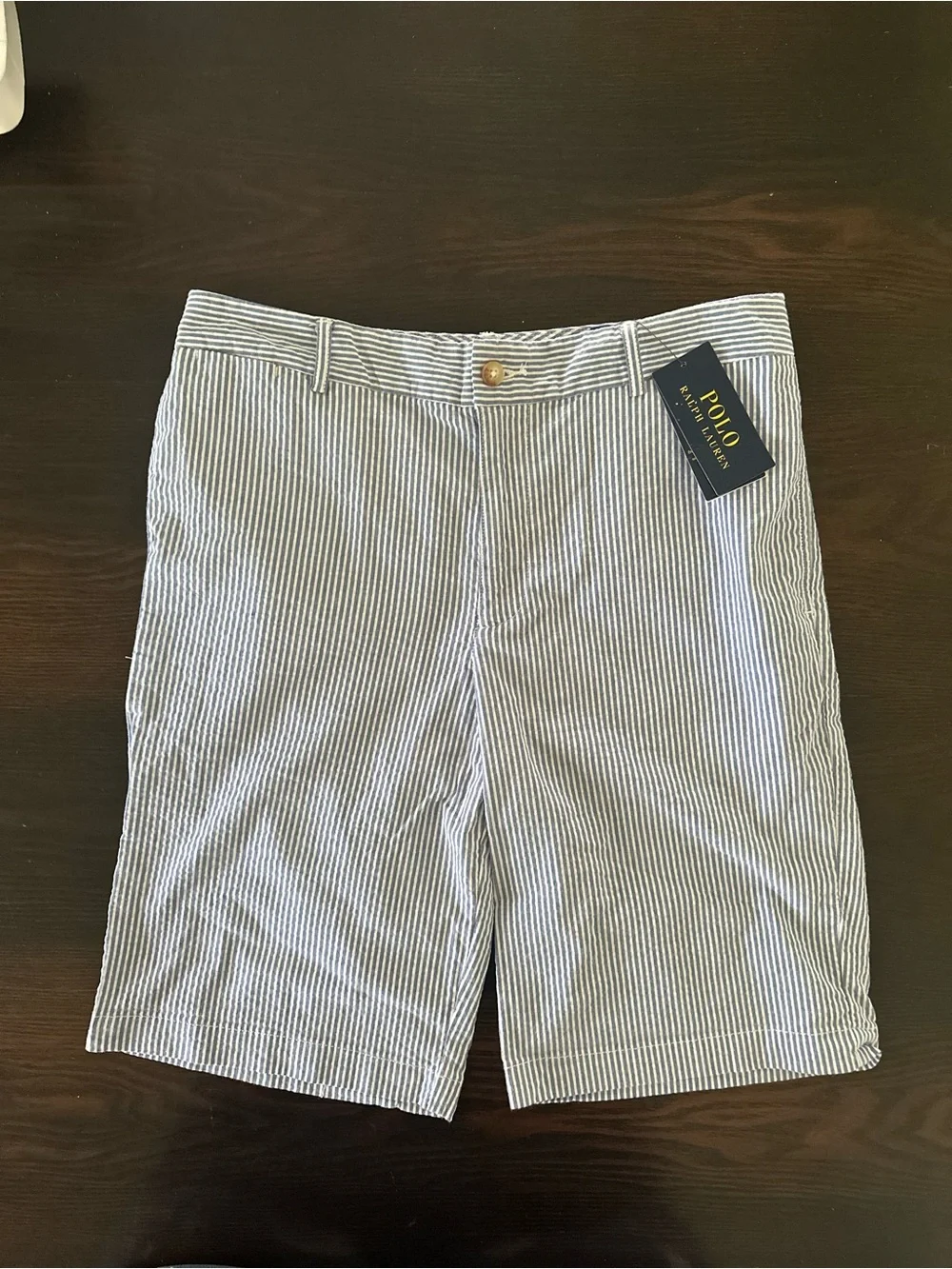 Ralph Lauren Blue and White Seersucker Shorts